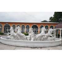 White Marble Large Garden Horse Water Fountain